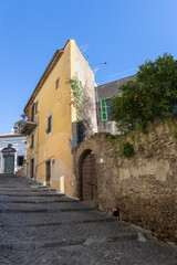 Maisons dans le village médiéval d'Anguillara Sabazia en Italie