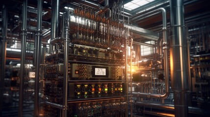 concept of future artificial intelligence industry automotive robotic digital technology manufacturing factory visual digitization  