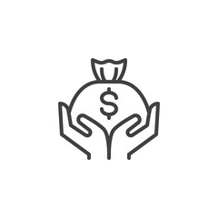 Money savings line icon