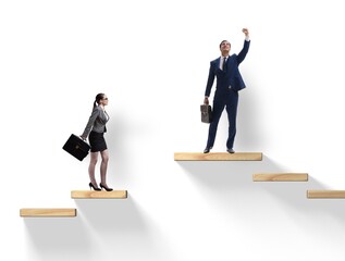 Gender discrimination concept with promotions