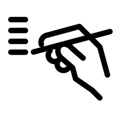 生体認証、筆跡を表すラインスタイルのアイコン