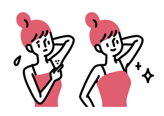 セルフケアで目立つ脇の黒ずみをきれいに改善した女性のビフォーアフター