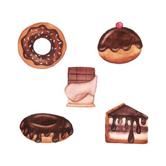 set of chocolate cakes