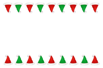 red and green hat santa claus christmas hat isolated PNG transparent