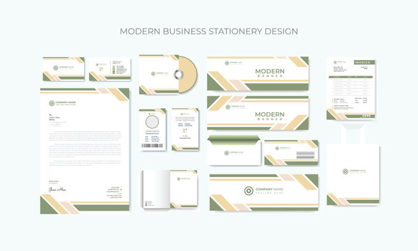 Corporate identity design template premium vector.