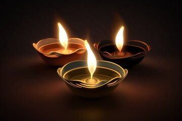 diwali festival of light, diya lamps, Generative ai
