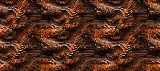 Wood carving pattern.  Seamless repeat pattern for wallpapers, banners, web, fabric and paper packaging