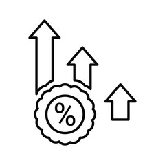 Credit, interest, percent icon. Line icon, outline symbol.
