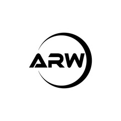 ARW letter logo design with white background in illustrator, cube logo, vector logo, modern alphabet font overlap style. calligraphy designs for logo, Poster, Invitation, etc.