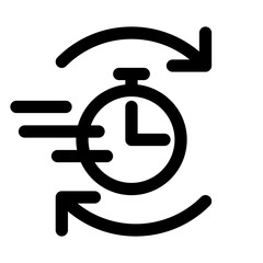 DX、効率化を表すラインスタイルのアイコン