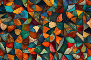 Fototapeta na wymiar Abstract multicolored mosaic background, Generative AI