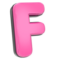 Pink F Letter 3D Render