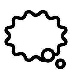 吹き出し、雲を表すラインスタイルのアイコン