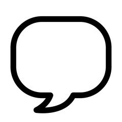 吹き出し、丸、四角を表すラインスタイルのアイコン