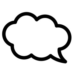 吹き出し、雲を表すラインスタイルのアイコン