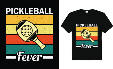 Pickleball Fever, Funny Pickleball Vintage  t-shirt design