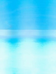 탁자에 비친 푸른빛 네온사인