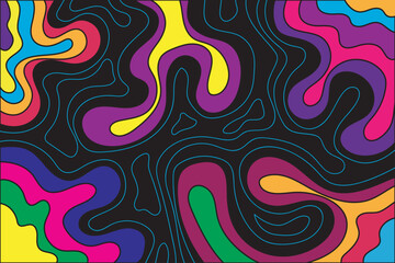 Fototapeta na wymiar abstract colorful background with wavy lines and waves, vector illustration