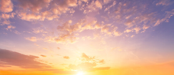 The rays of the sun breaking through the clouds in the evening or in the morning in the sunset or dawn sky. The concept of faith, hope for the best or good weather.