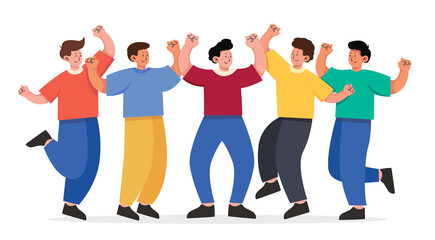 Fototapeta premium Happy people celebrating together