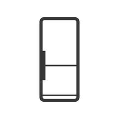 Domestic refrigerator outline single isolated vector icon