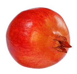 Ripe pomegranate fruits isolated on white background.      