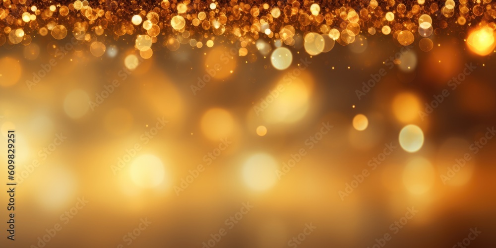 Poster a gold abstract bokeh background. generative ai image aig30.