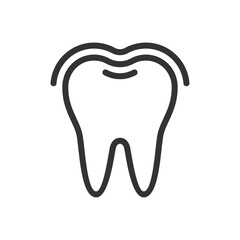 Shining protected tooth, cute vector icon illustration