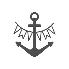 Anchor vector single logo icon, separate isolated sign