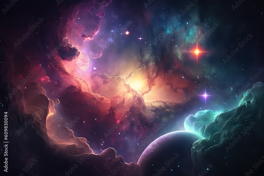 Sticker space background deep space full stars shiny beautiful. generative ai aig15.