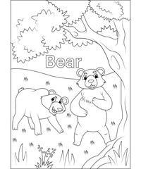 funny animal coloring page for kids