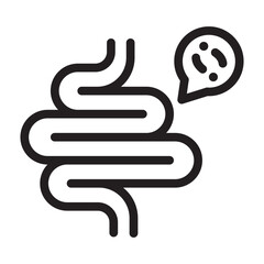 gut Microbiota line icon illustration vector graphic