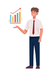 character presentation graph chart business concept	
