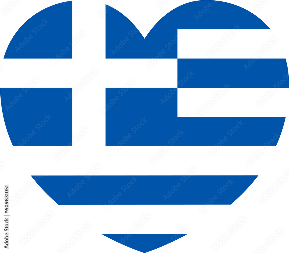 Sticker Greek Greece Flag Heart Concept