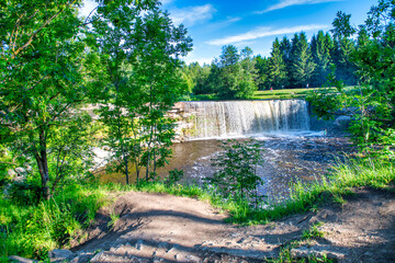 Jagala waterfalls in summer season, Estonia