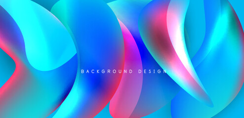 Fluid color liquid 3d elements abstract background