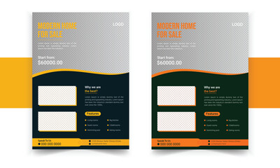 Modern real estate flyer, Minimal and colorful home flyer design template