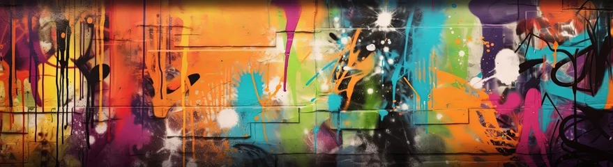  graffiti wall abstract background, Generative Ai not real photo, idea for artistic pop art background backdrop © QuietWord
