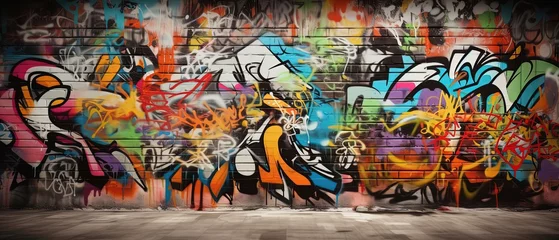 Acrylic prints Graffiti graffiti wall abstract background, Generative Ai not real photo, idea for artistic pop art background backdrop