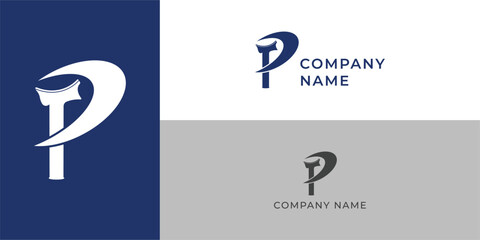 Intial logo P. Simple and unique logo design