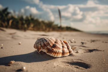 Fototapeta na wymiar background of a shell on the beach