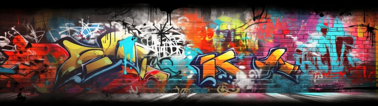graffiti wall abstract background, Generative Ai not real photo, idea for artistic pop art background backdrop