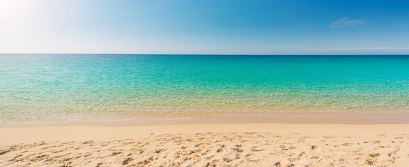 Stunning beautiful sea landscape beach with turquoise water. Beautiful Sand beach with turquoise...