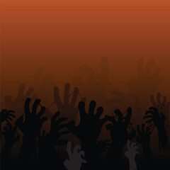 Fototapeta premium Zombie blood hands silhouettes background