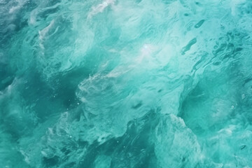 Frosted glass texture, summer seaside, mint color. AI generative