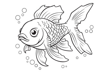 Coloring Pages for Kids, Fish Vector Coloring Pages