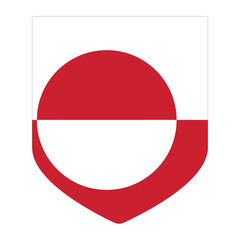 Fototapeta premium Flag of Greenland. Greenland flag in design shape 