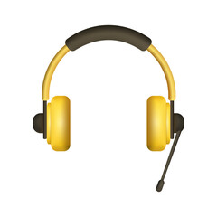 3d yellow microphone with mic icon