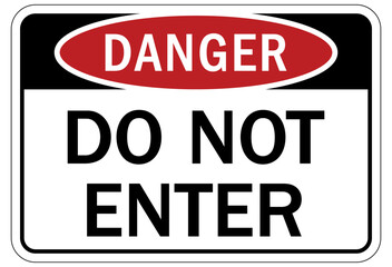Do not enter warning sign and labels