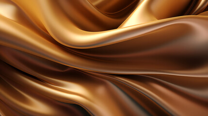 Caramel brown silk satin fabric background - Generative AI